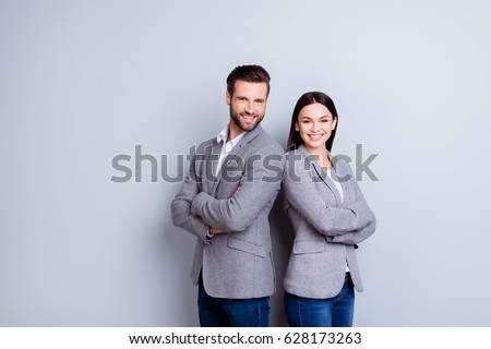 ストックフォト: Isolated Business Couple