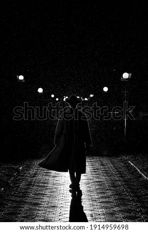 Foto stock: Shadow Of The Man With Gun