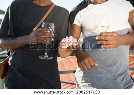 Foto stock: Close Up Of Male Gay Couple With Champagne Glasses