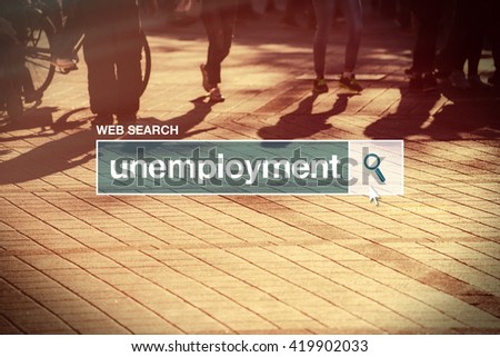 Stok fotoğraf: Unemployment Web Search Bar Glossary Term