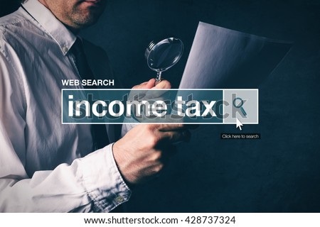 Foto stock: Web Search Bar Glossary Term - Income Tax