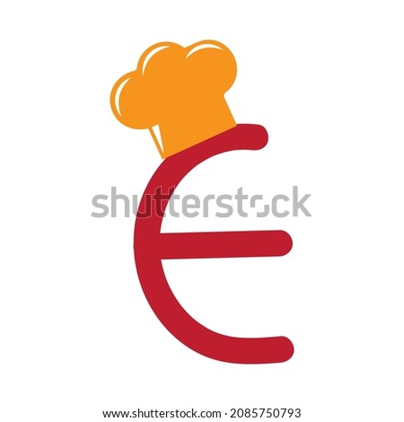 Cook Themed Alphabet Design Concept E Stock foto © sdCrea
