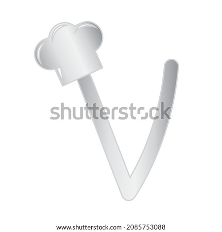 Cook Themed Alphabet Design Concept V Stock foto © sdCrea