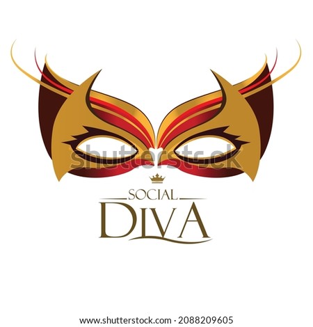 Diva Logo With Masquerade Glasses Сток-фото © sdCrea