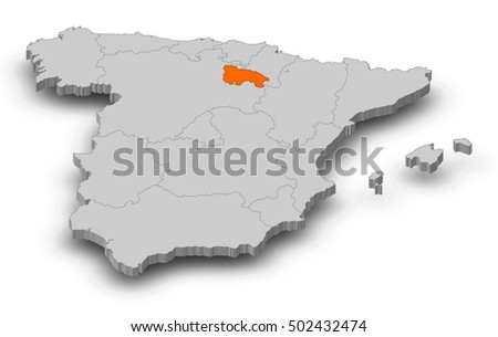 Map Of Spain La Rioja Highlighted Stok fotoğraf © Schwabenblitz