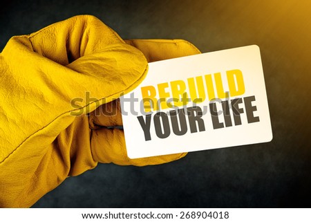Foto stock: Rebuild Your Life On Business Card