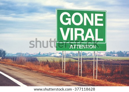 Stock foto: Gone Viral Concept With Road Sign