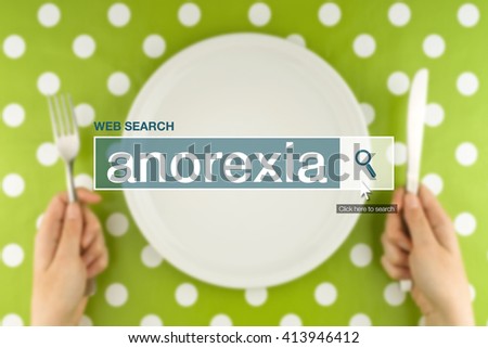 Сток-фото: Web Search Bar Glossary Term - Anorexia