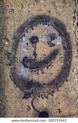 Foto stock: Generic Smiley Face Emoticon Graffiti