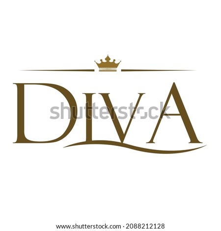 Stok fotoğraf: Diva Logo With Masquerade Glasses
