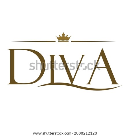 Zdjęcia stock: Diva Logo With Masquerade Glasses