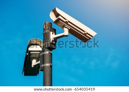 Сток-фото: Cctv Camera Modern Era Anti Terrorist Electronic Surveillance