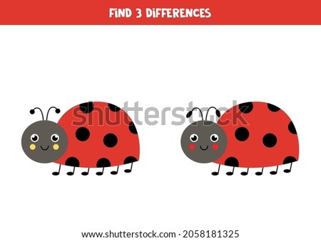 Foto stock: Find 3 Differences Ladybird