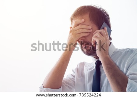Stock foto: Forgetful Businessman Reminded Over The Phone About Business Mee