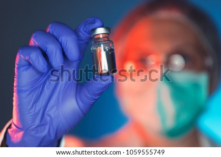 Stock foto: Immunologist Holding Phial