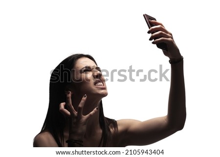 Stock photo: Dark Shadow Yelling To Elegant Lady