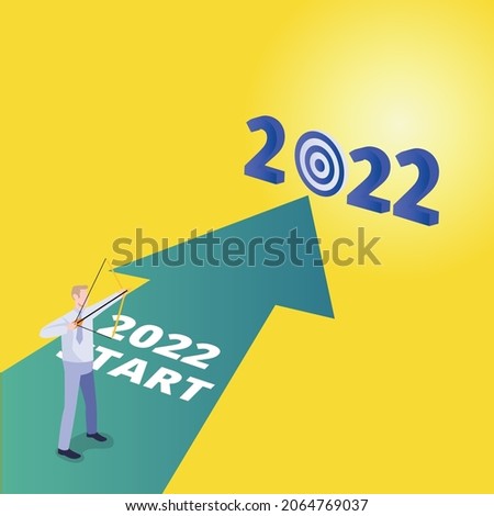 Stock photo: Target And Workers Aiming In Bullseye 3d Isometric
