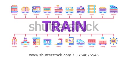 Stockfoto: Public Transport Minimal Infographic Banner Vector