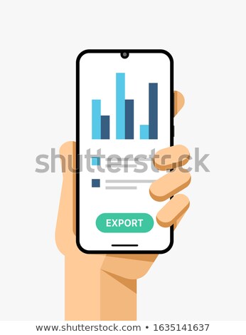 Smartphone Mockup In Human Hand Electronic Commerce Application Stack Chart Eps10 Vector Foto stock © karetniy