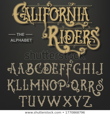 ストックフォト: Gothic Font Original Typeface Handmade Medieval Script Capital Calligraphic Letters Vector