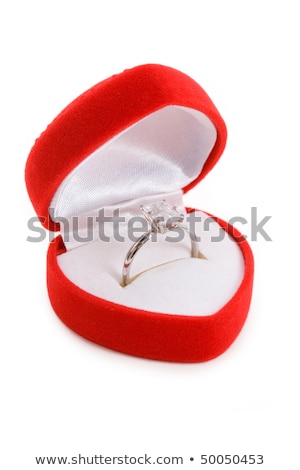 [[stock_photo]]: Oîte · à · bijoux · en · forme · de · coeur · rouge