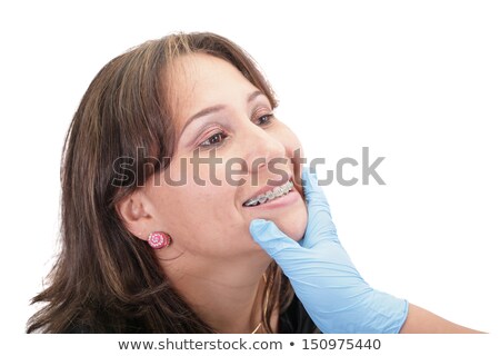 Stock foto: Woman Checking His Routine Brackets On Her Dentist
