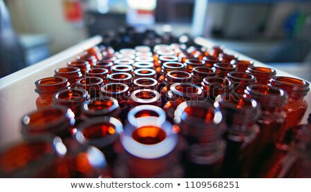 Stock fotó: Set Of Chemical Glass Vials With Reflection