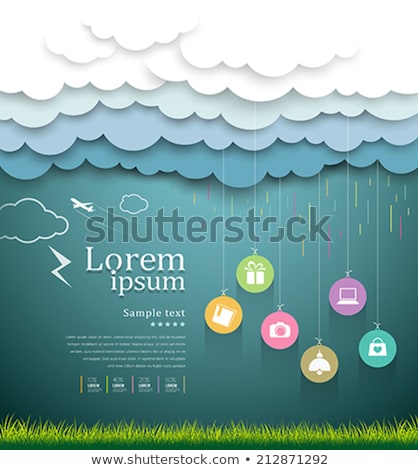 Rain Cloud Yellow Vector Icon Design Foto stock © Sarunyu_foto