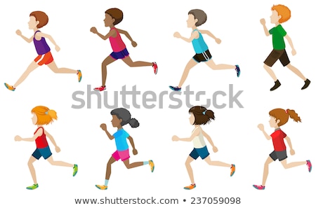 Stockfoto: Faceless Kids Running