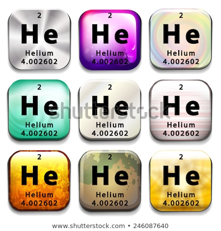 Stock photo: A Button Showing The Chemical Element Helium