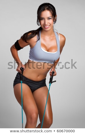 Foto stock: Beautiful Fit Girl In Sport Bra And Shorts