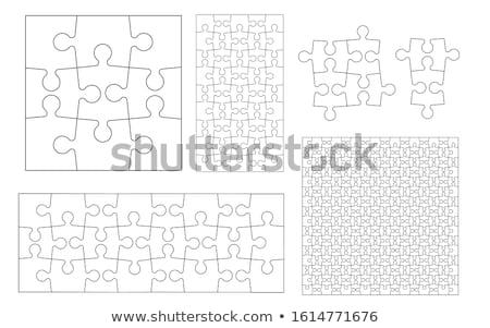 Foto stock: Set Of Different Jigsaw Puzzle Piece Shapes