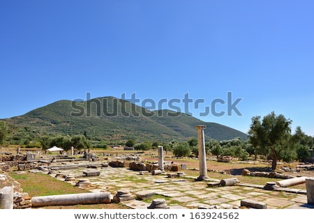 Foto stock: Pillar Ruins At Ancient Messini Messinia Peloponnese Greece