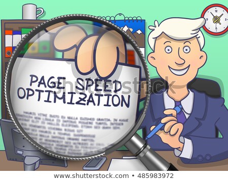 [[stock_photo]]: Page Speed Optimization Through Magnifying Glass Doodle Style