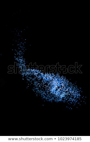 ストックフォト: Shiny Blue Fiber Optics On Dark Background Looks Like Constellation In Space