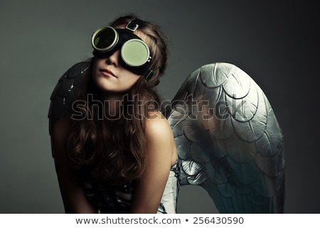 Foto stock: Woman Looking At A Nuclear Explosion