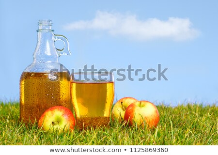 Foto stock: Flagon And Pint Of Apple Cider