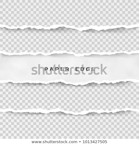 Сток-фото: Set Of Torn Paper Stripes Paper Texture With Damaged Edge Isolated On Transparent Background Vecto