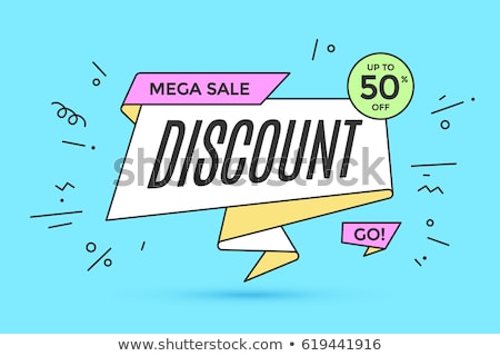 Foto stock: Sale Shop Product Tag Label Or Sale Poster Realistic Paper Discount Banner