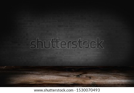 Foto stock: Old Wooden Light Grey Table For Display Or Montage Your Products On A Green Leaves Blurred Backgroun