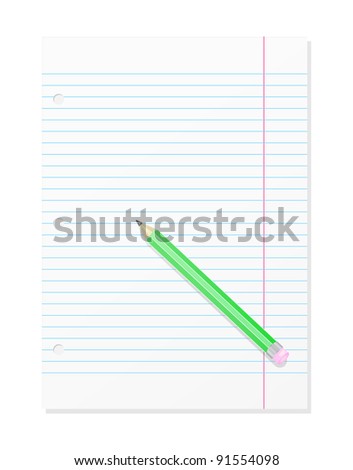 Сток-фото: Blank Workbook Page With Pen