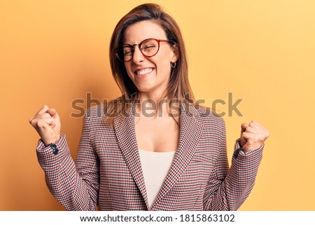 Foto stock: Happy Business Woman Jumping