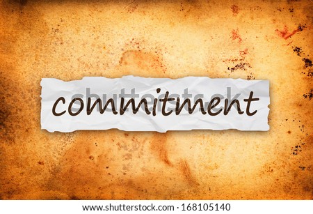 Stock foto: Commitment Title On Piece Of Paper