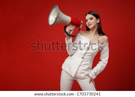 Сток-фото: Sexy Woman With Megaphone