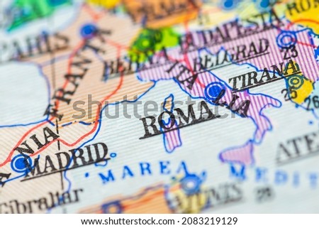 [[stock_photo]]: Old Map Of Italy Sicily Corsica Croatia And Sardinia