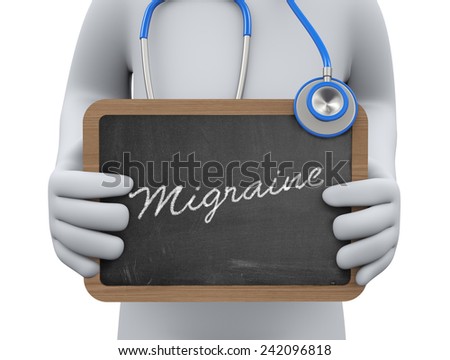 3d Blackboard With The Word Migraine Medical Concept Stock photo © Ribah