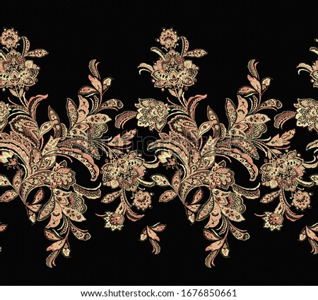 Stockfoto: Illustration Abstract Fractal Background With Lace Floral Patter