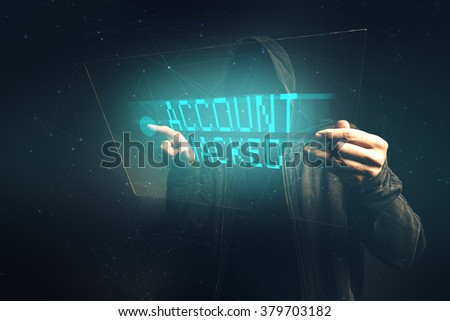 [[stock_photo]]: E Bank Account Hacked Unrecognizable Computer Hacker Stealing P