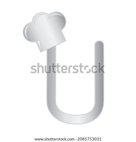 Stok fotoğraf: Cook Themed Alphabet Design Concept U