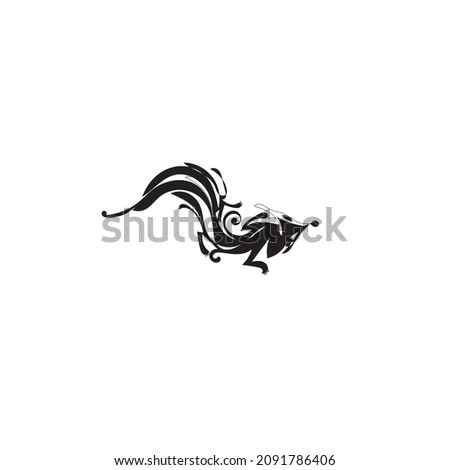 Foto stock: Graffiti Of Cute Wild Boar Set